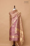 Mauve Handwoven Banarasi Chiniya Silk Suit Piece