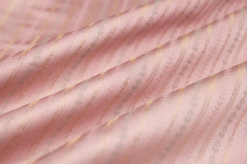 Baby Pink Handwoven Banarasi Satin Silk Fabric