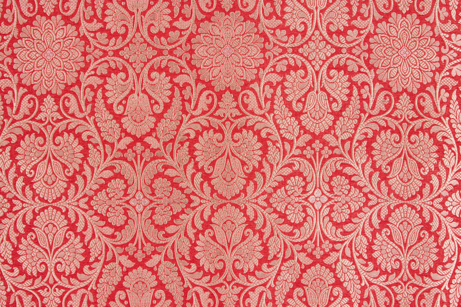 Red Handwoven Banarasi Brocade Fabric
