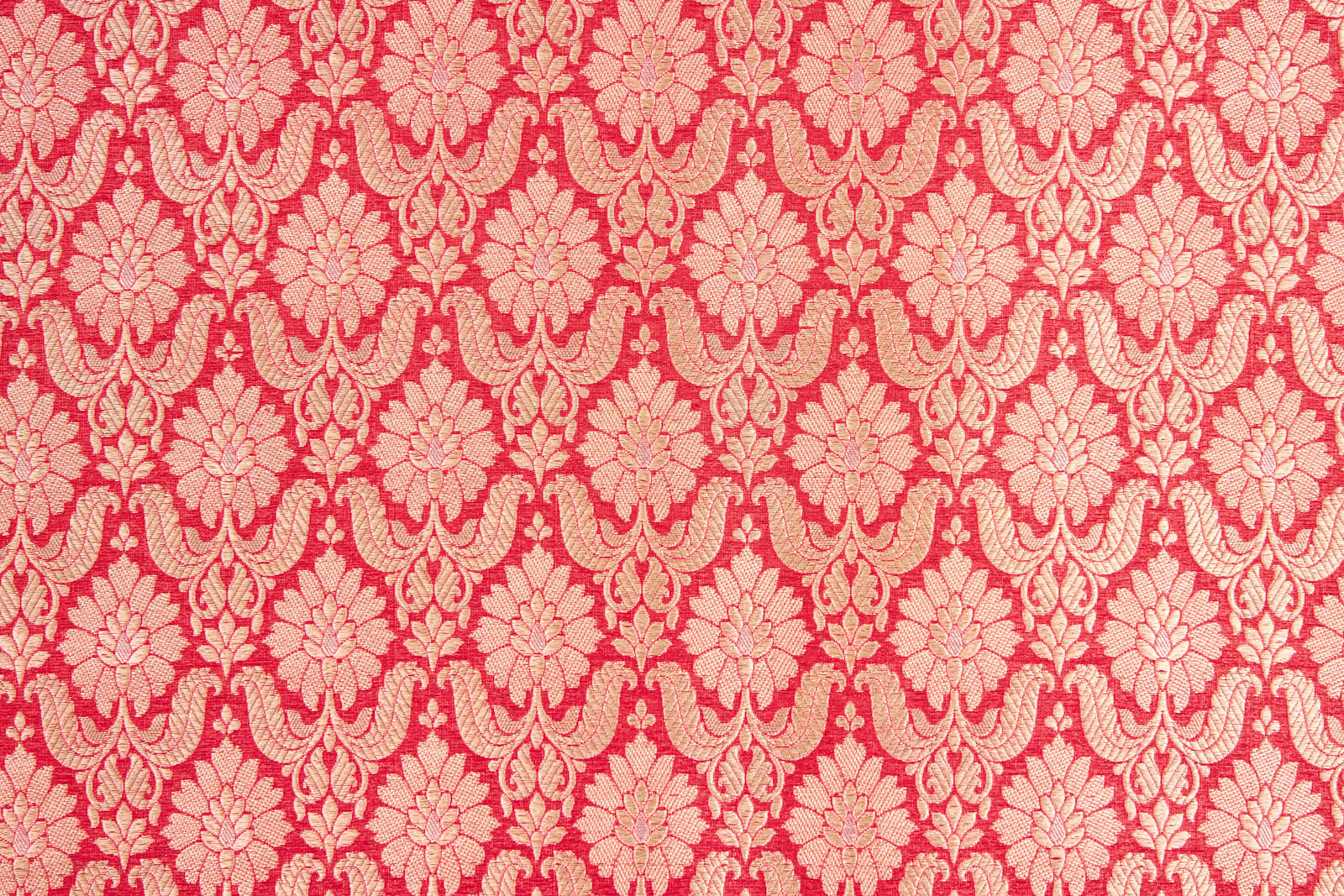 Red Handwoven Banarasi Brocade Fabric