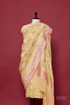 Yellow Handwoven Banarasi Georgette Suit Piece