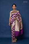 Purple Handwoven Banarasi Silk Saree