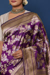 Purple Handwoven Banarasi Silk Saree