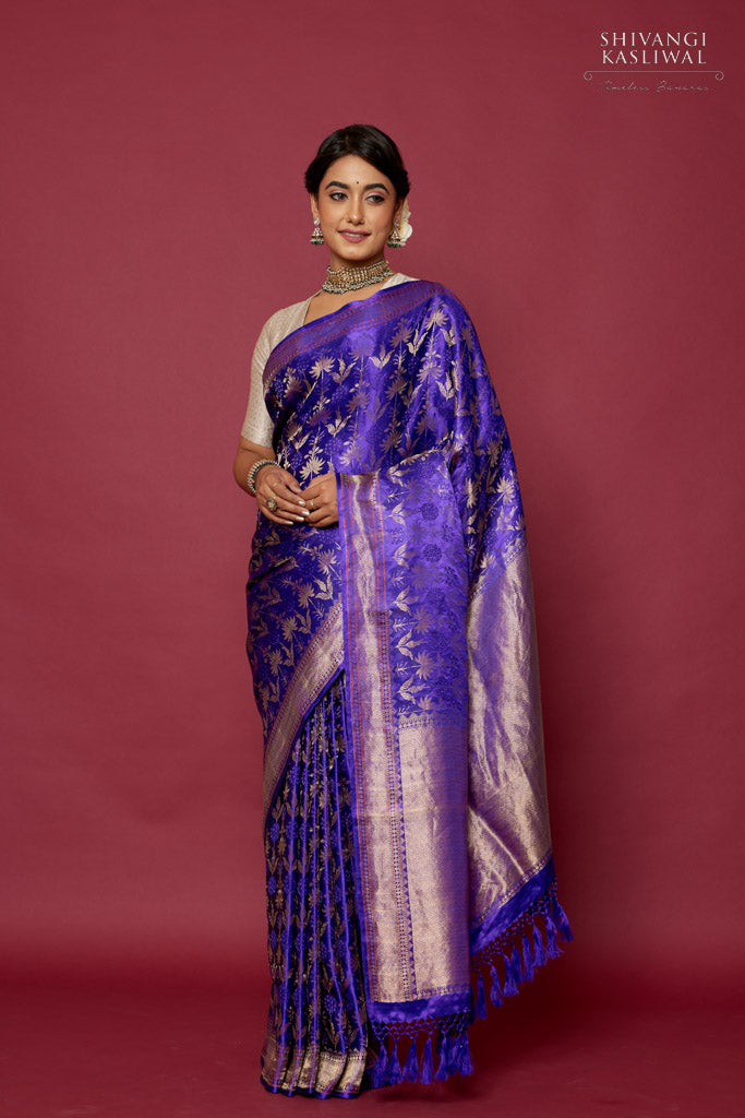 Buy Blue Colour Kanchipuram Silk Saree Bollywood Style Saree Party Wear  Saree Wedding Wear Saree Stunning Look Saree Banarasi Look Saree Online in  India - Etsy
