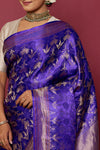 Purple Handwoven Banarasi Silk Saree