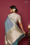 Blue Dual Tone Handwoven Banarasi Silk Saree