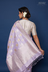 Lavender Handwoven Banarasi Kadhua Silk Saree