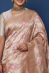 Beige Handwoven Banarasi Silk Saree