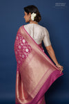 Onion Pink Handwoven Banarasi Moonga Silk Saree