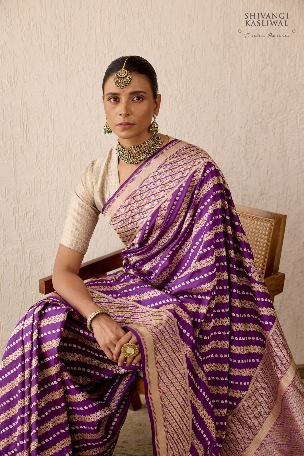 Purple Handwoven Banarasi Kadhua Silk Saree