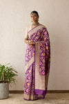 Purple Handwoven Banarasi Kadhua Silk Saree