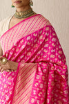 Rani Pink Handwoven Banarasi Kadhua Silk Saree