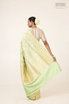 Pista Green Handwoven Banarasi Kadhua Silk Saree