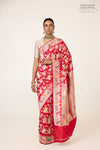 Red Handwoven Banarasi Kadhua Silk Saree