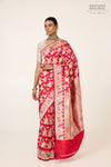 Red Handwoven Banarasi Kadhua Silk Saree