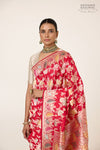 Red Handwoven Banarasi Kadhua Silk Saree