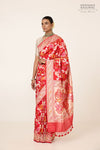 Red Handwoven Banarasi Kadhua Silk Saree