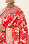 Red Handwoven Banarasi Kadhua Silk Saree