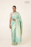 Mint Blue Handwoven Banarasi Silk Saree