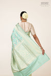 Mint Blue Handwoven Banarasi Silk Saree