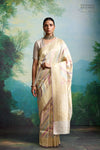 Beige Rangkat Handwoven Banarasi Kadhua Silk Saree