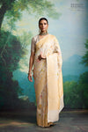 Beige Handwoven Banarasi Kadhua Tussar Georgette Saree