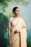 Beige Handwoven Banarasi Kadhua Tussar Georgette Saree