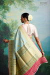 Powder Blue Handwoven Banarasi Tussar Georgette Saree