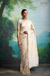 Beige Handwoven Banarasi Kadhua Tussar Georgette Saree