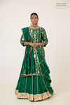 Bottle Green Silk Lehenga Set