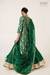 Bottle Green Silk Lehenga Set