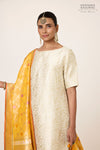 Yellow Handwoven Banarasi Tissue Silk Dupatta