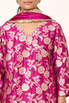 Magenta Pink Chiniya Silk Angarkha Set