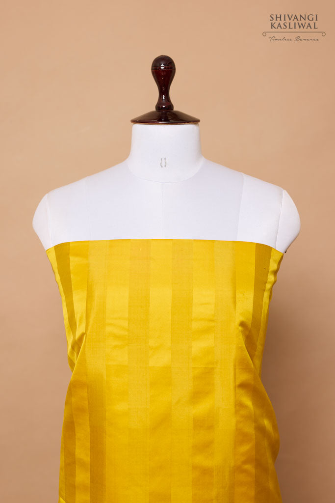 Yellow Handwoven Banarasi Silk Suit Piece