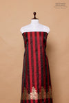 Black Red Handwoven Banarasi Silk Suit Piece