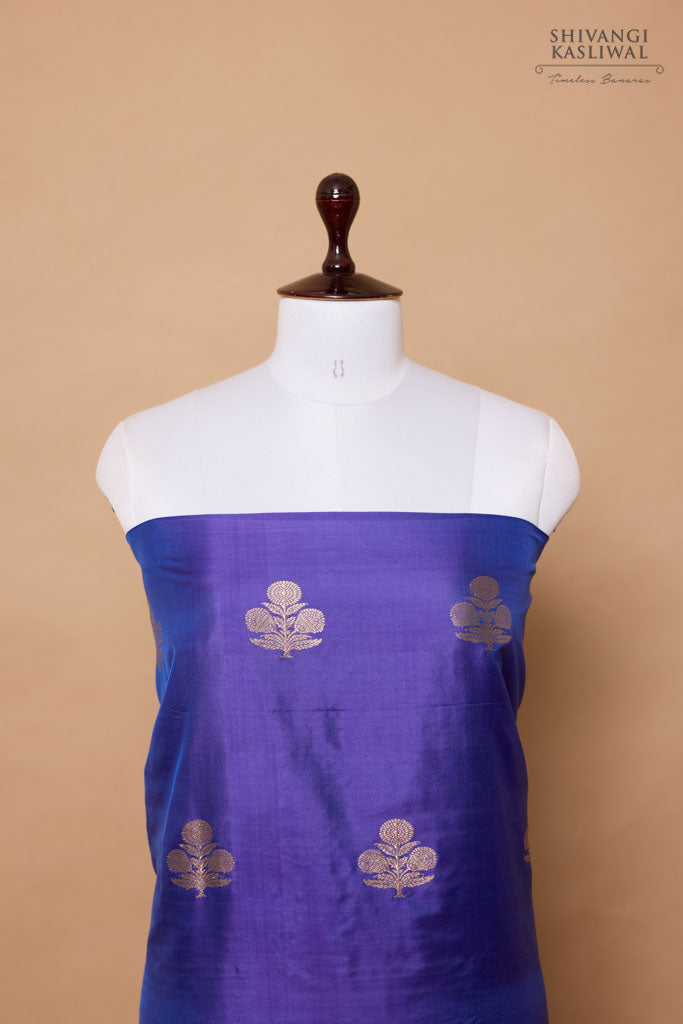 Royal Blue Handwoven Banarasi Silk Suit Piece