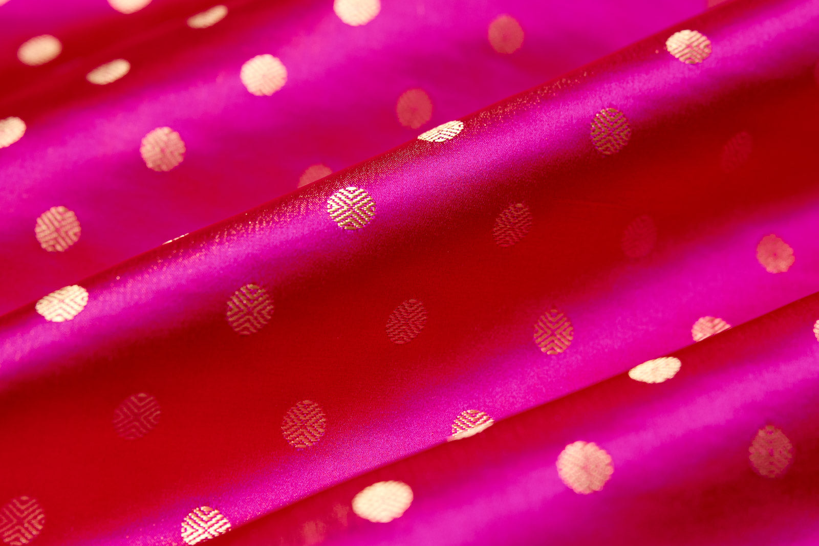 Rani Pink Handwoven Banarasi Mashru Silk Fabric