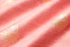 Peach Pink Handwoven Banarasi Raw Silk Fabric