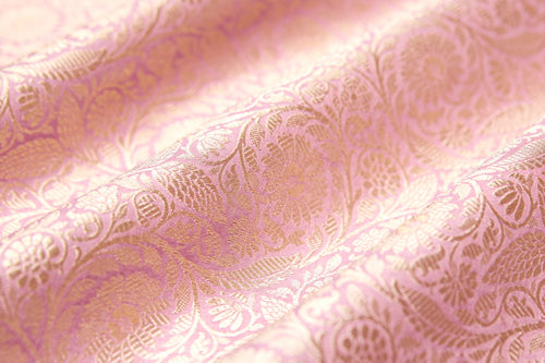 Pink Handwoven Banarasi Brocade Fabric