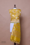 Greenish Yellow Handwoven Banarasi Silk Dupatta