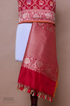 Red Handwoven Banarasi Silk Dupatta