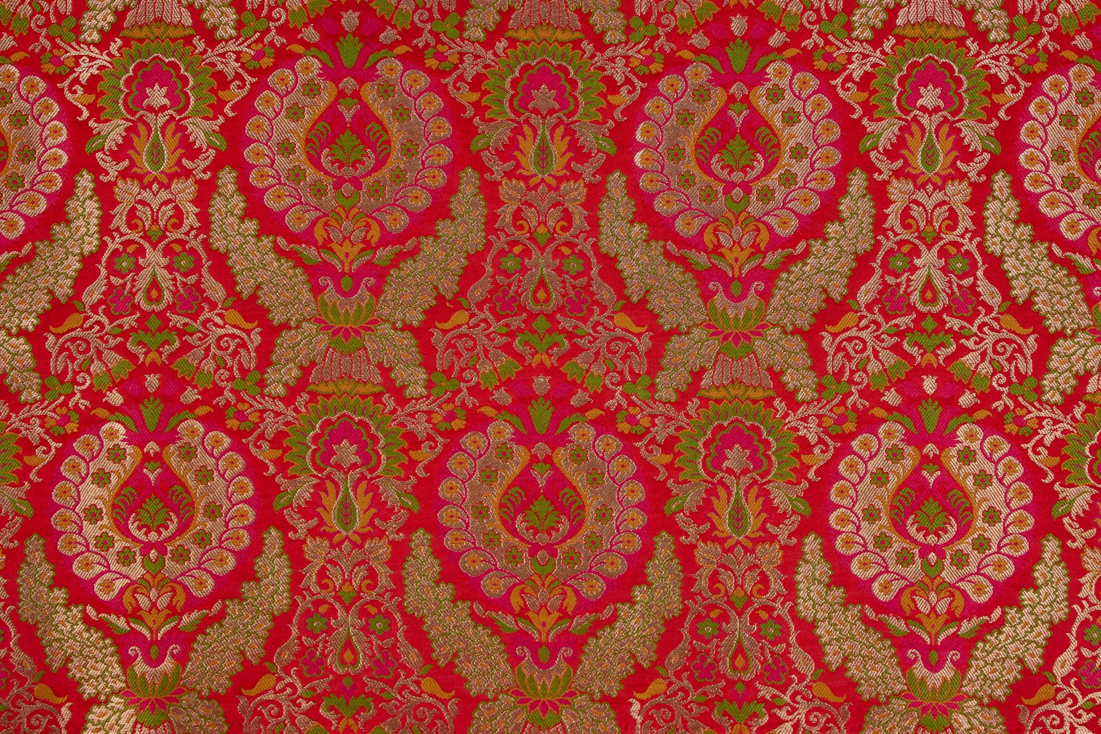Red Handwoven Banarasi Brocade Fabric