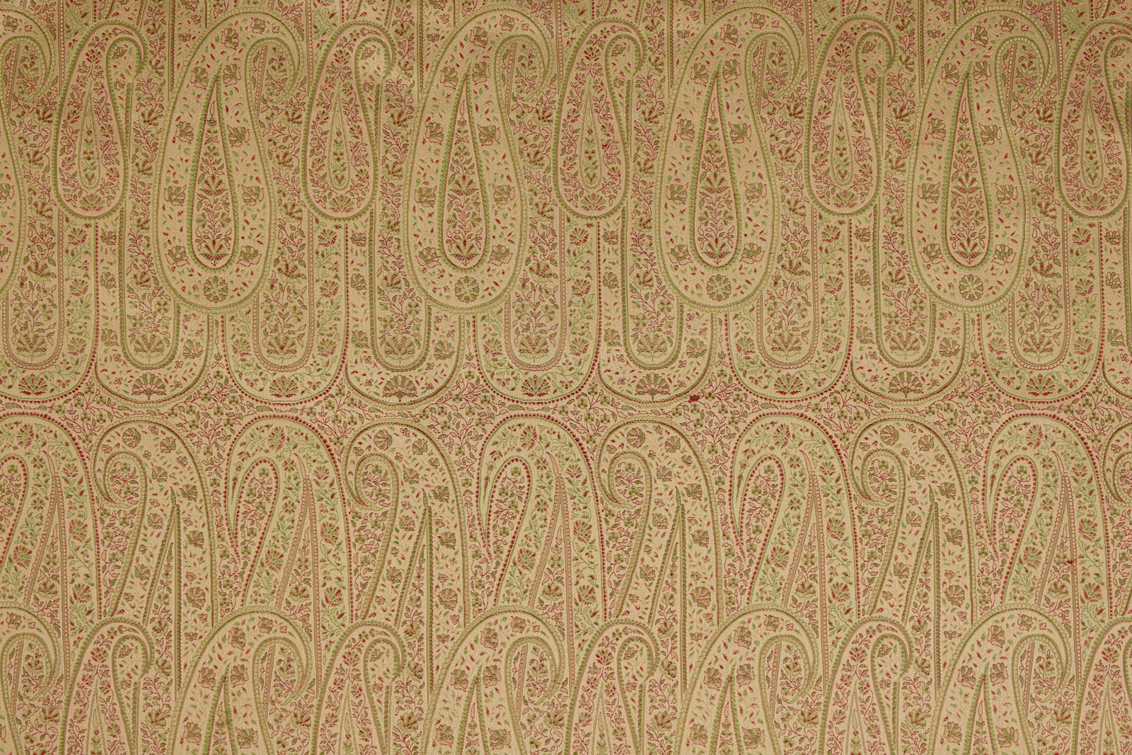 Beige Handwoven Tanchoi Silk Fabric