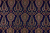 Navy Blue Handwoven Banarasi Brocade Fabric