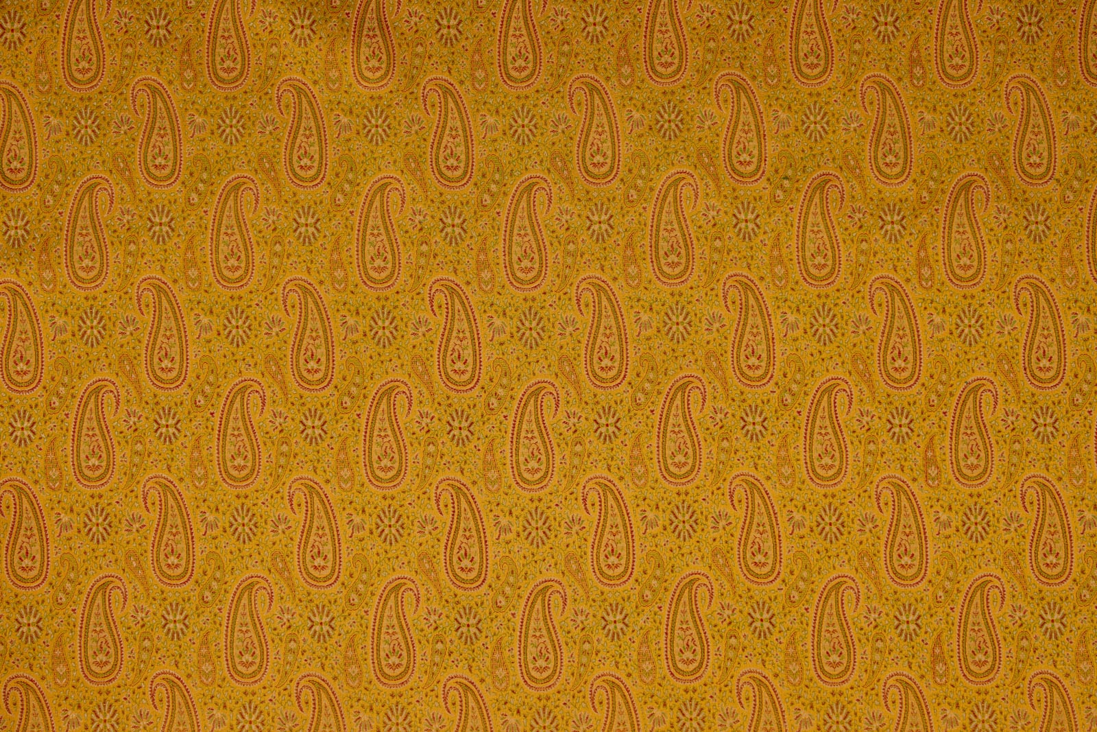 Yellow Handwoven Tanchoi Silk Fabric