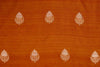 Rust Orange Handwoven Banarasi Raw Silk Fabric