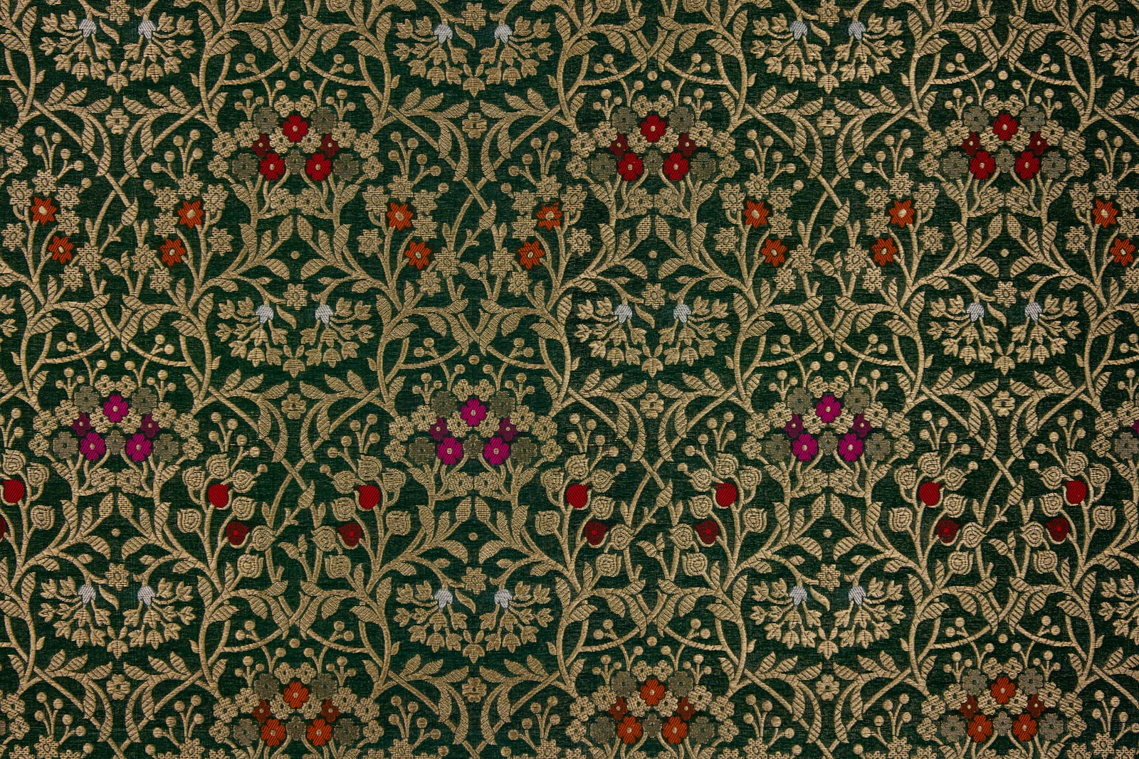 Bottle Green Handwoven Banarasi Brocade Fabric