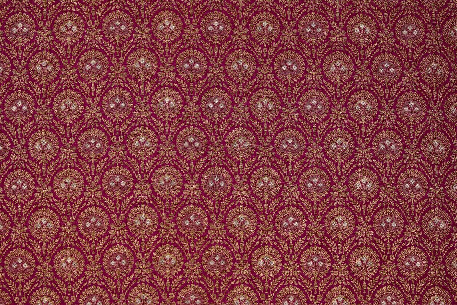 Magenta Pink Handwoven Banarasi Brocade Fabric