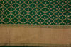 Bottle Green Handwoven Banarasi Silk Fabric