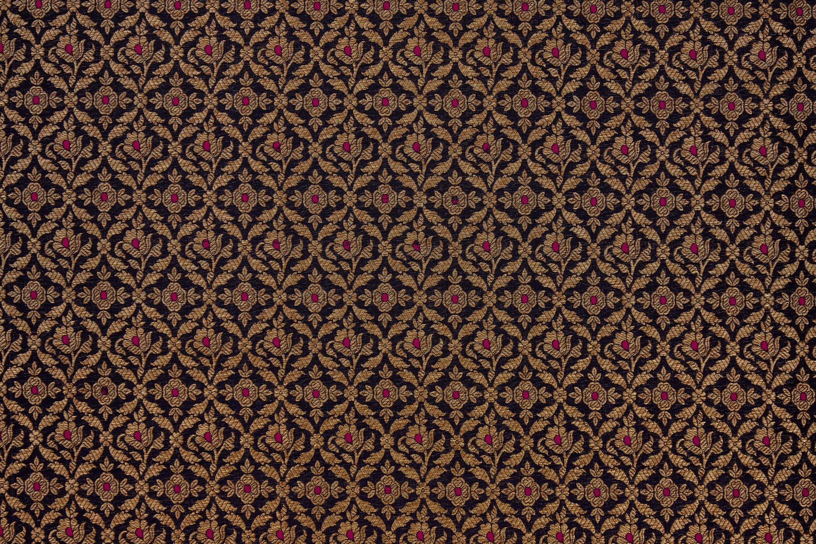 Midnight Blue Handwoven Banarasi Brocade Fabric